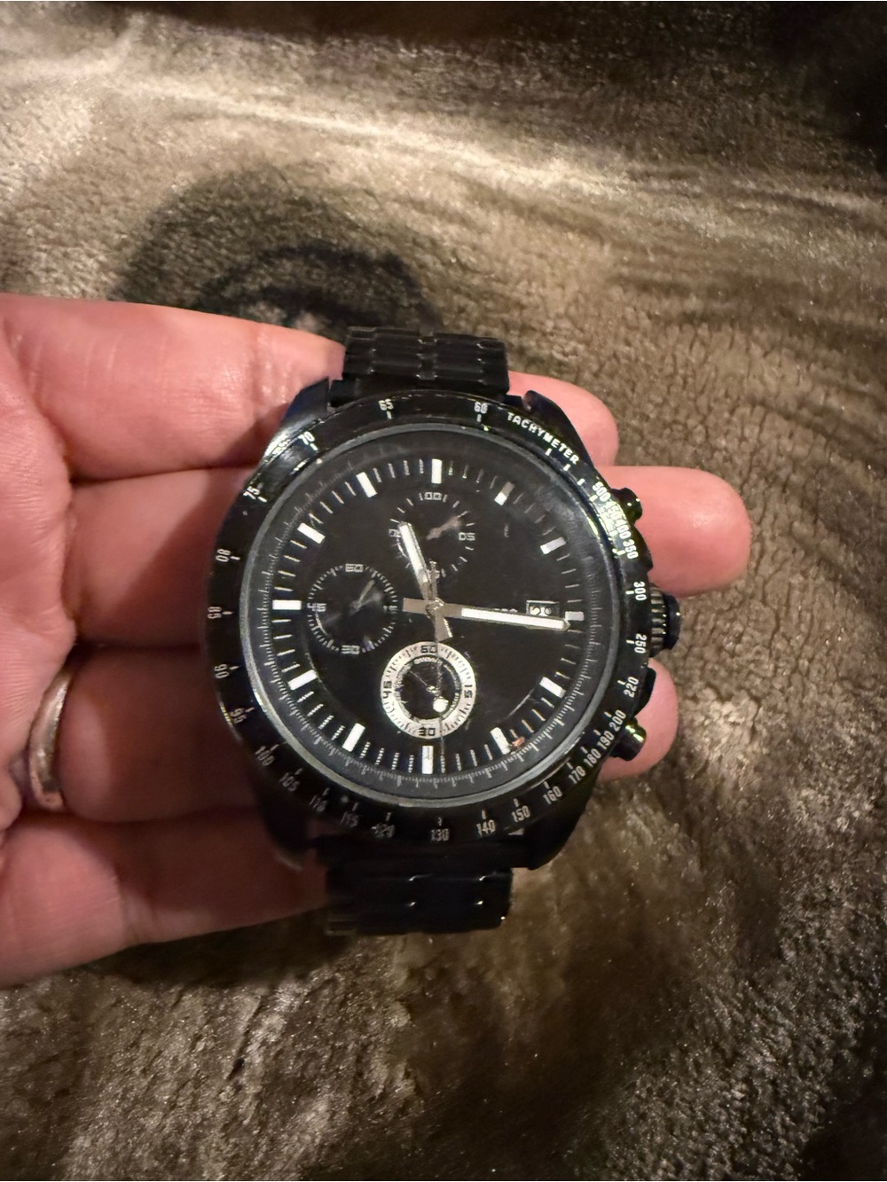 Express Men's Black Chronograph Watch